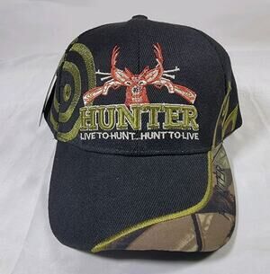 Hunter Hunting Black Camo Deer Rifle Target Embroidered Baseball Hat Cap Rip